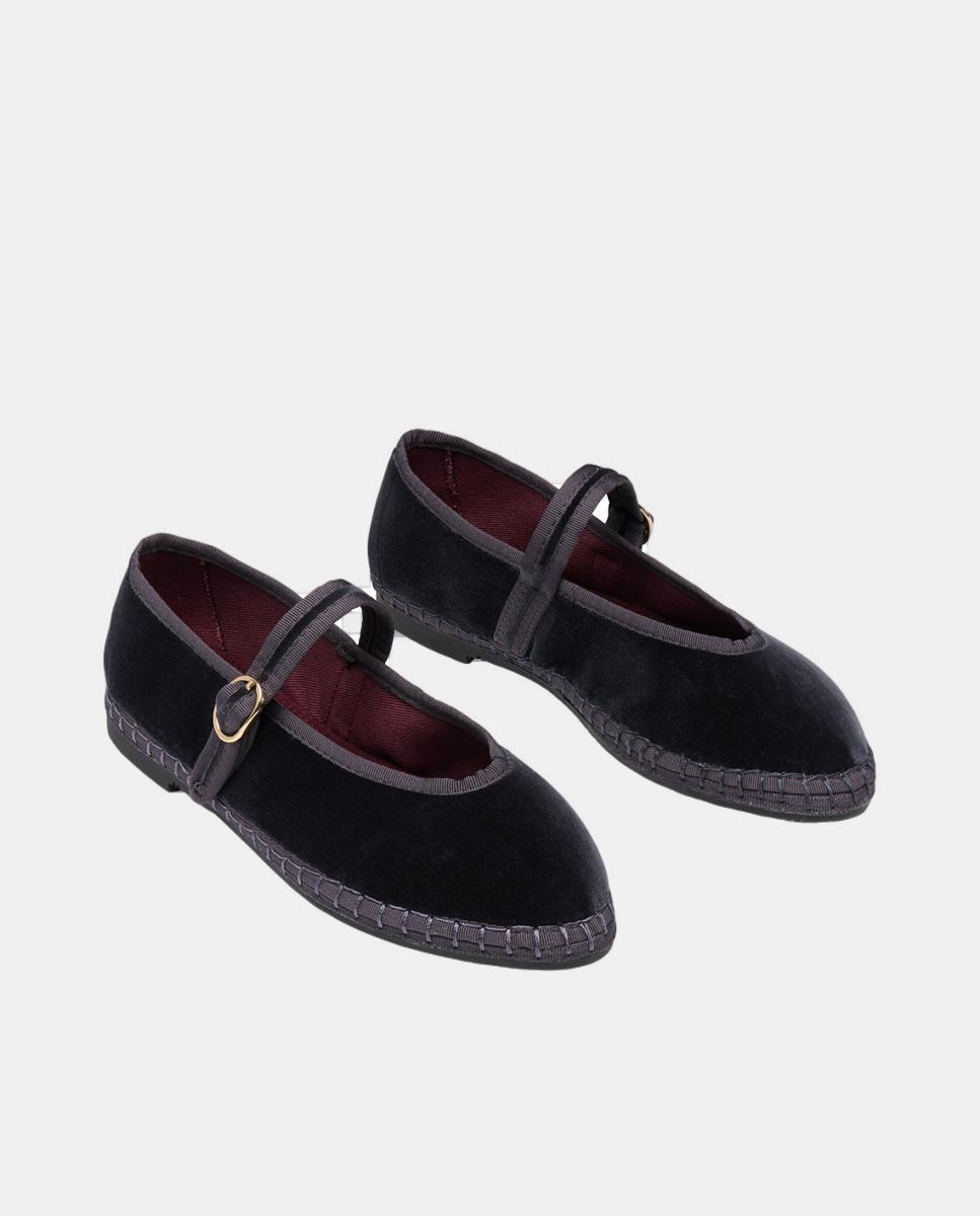 Sabrinas de Veludo em Bico Cinzento-3