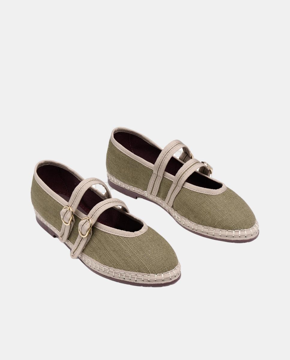Sapatos de Presilha Modelo Claire Verde Azeitona-2