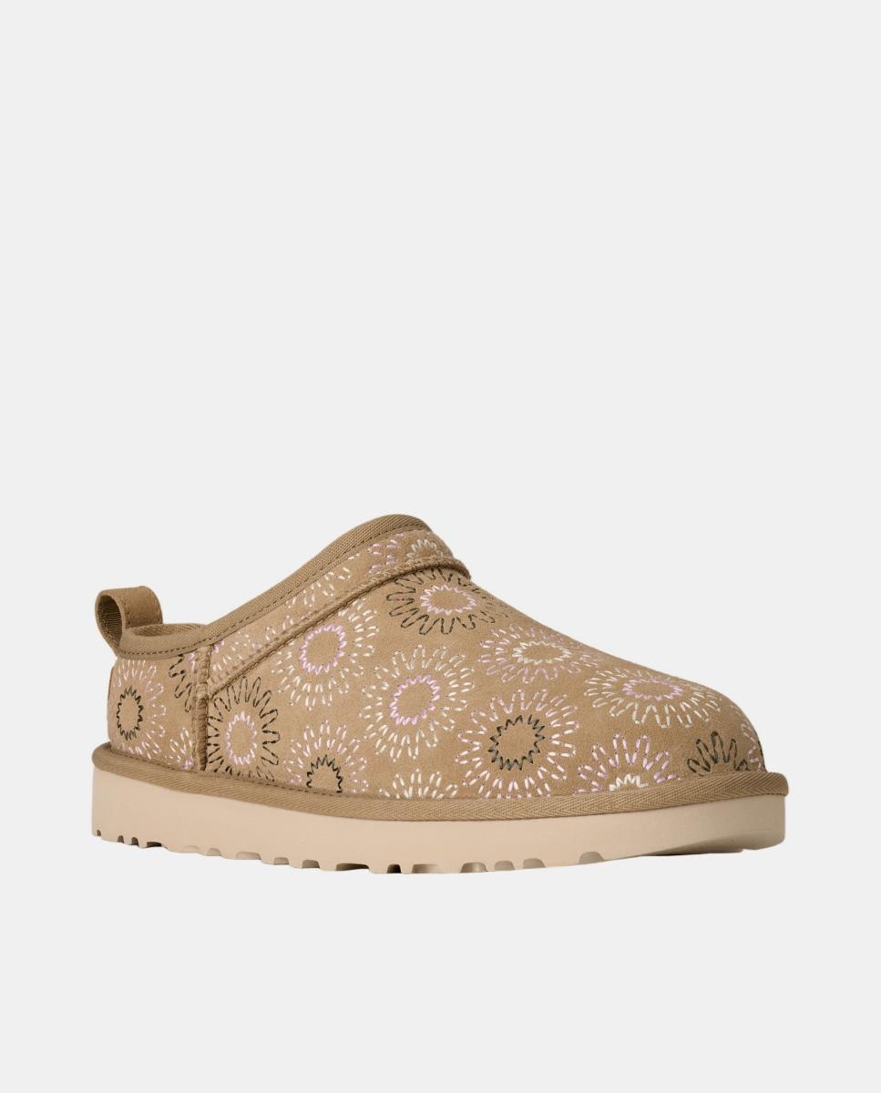 Botins Rasos Forrados a Pelo Classic Micro Sun Stitch Natural-3