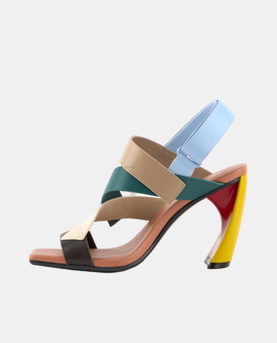Sapatos de Salto Zuma em Pele Multicolor-5