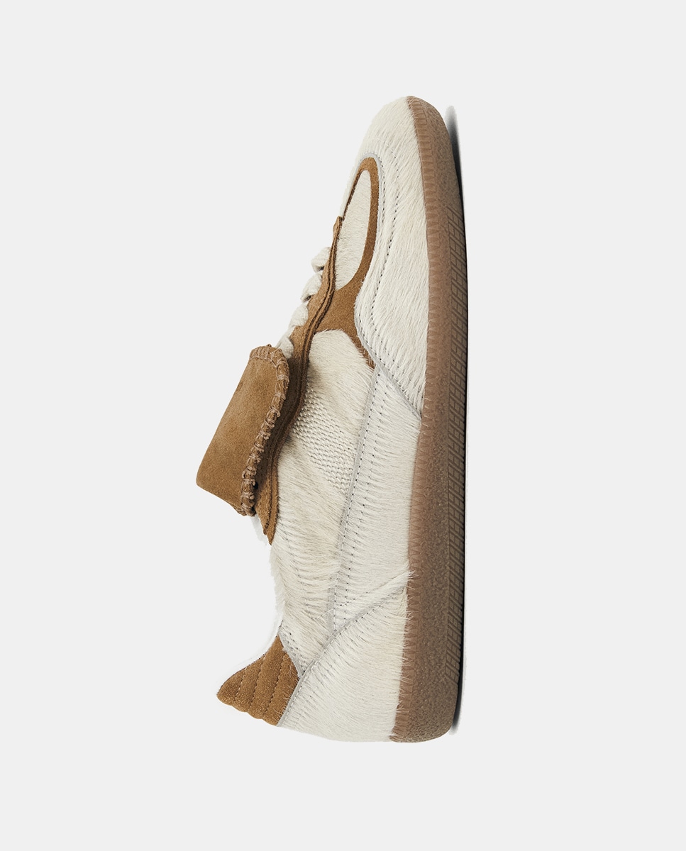 Sapatilhas de Pelo de Pónei Castanho caramelo-3