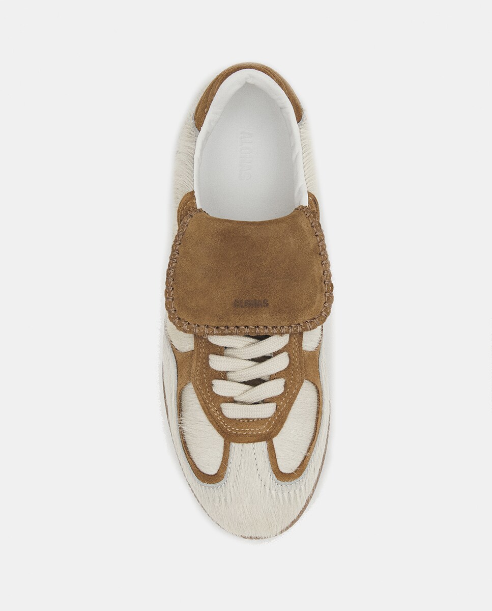 Sapatilhas de Pelo de Pónei Castanho caramelo-4