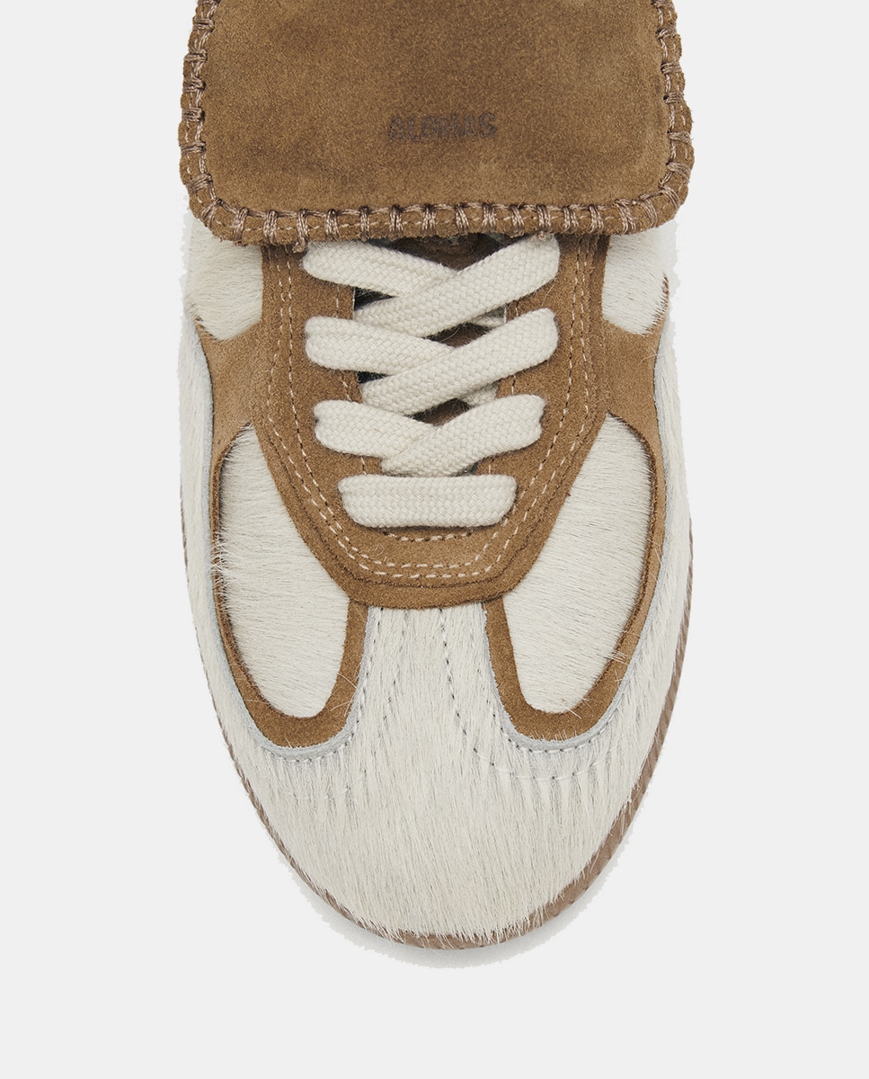 Sapatilhas de Pelo de Pónei Castanho caramelo-5