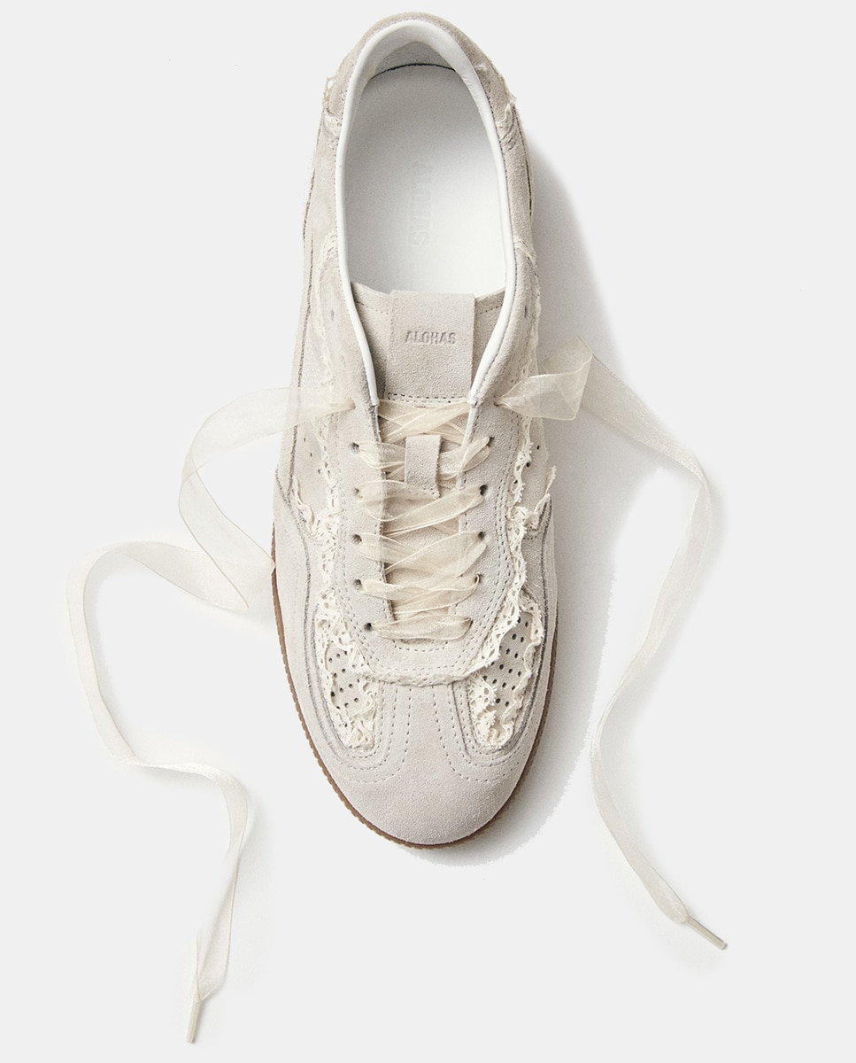 Sapatilhas de Camurça Creme-2