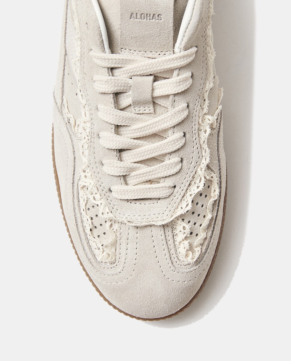 Sapatilhas de Camurça Creme-5