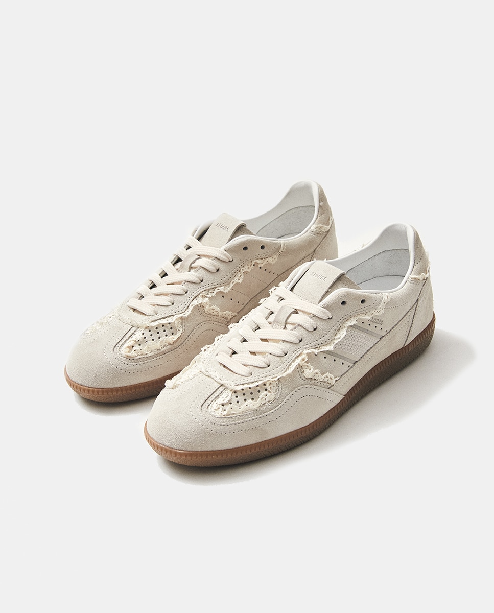 Sapatilhas de Camurça Creme-7