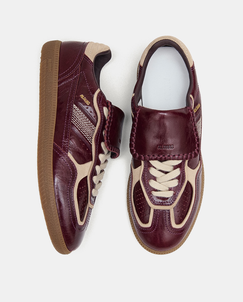 Sapatilhas com Atacadores Beringela-6