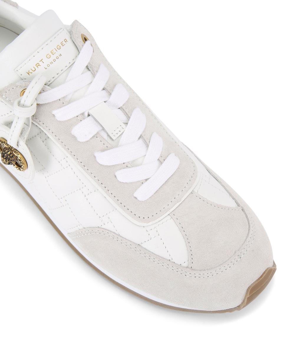 Sapatilhas em Pele e Camurça com Etiqueta Branco-4