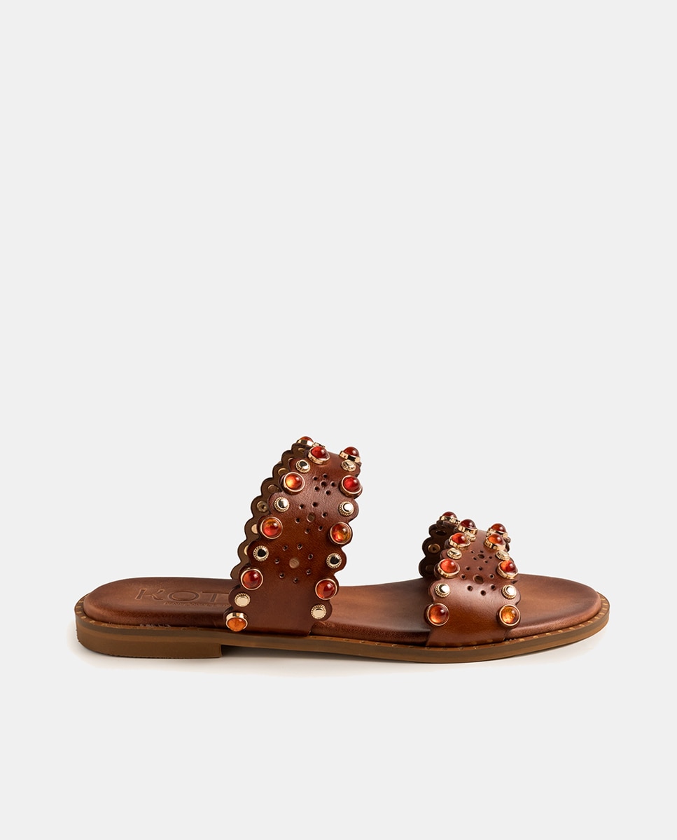 Imagem 0 de Sandálias em Pele com Missangas