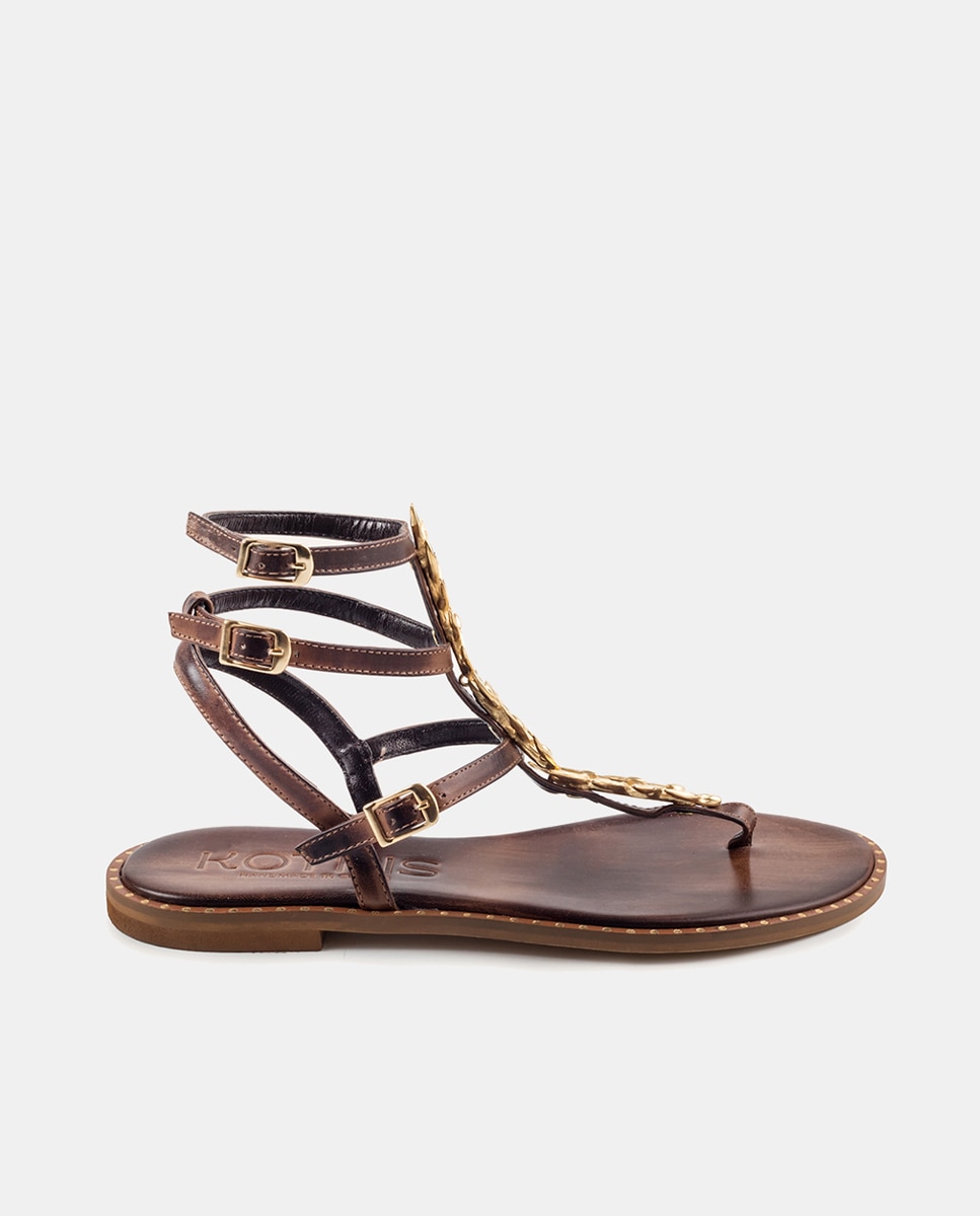 Imagem 0 de Sandálias em Pele com Missangas