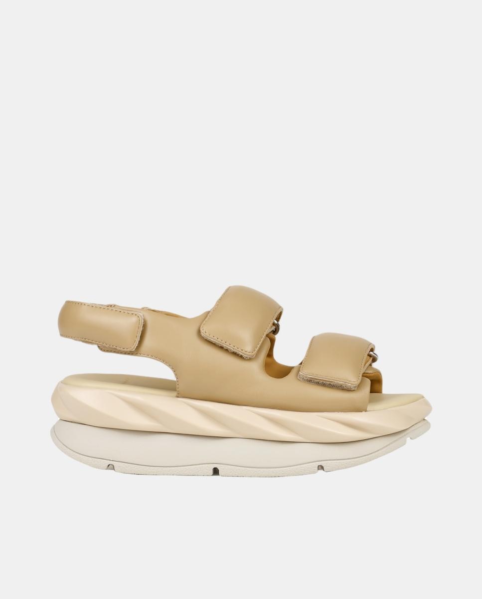 Imagem 0 de Sandálias em Pele com Plataforma e 2 Fechos de Velcro