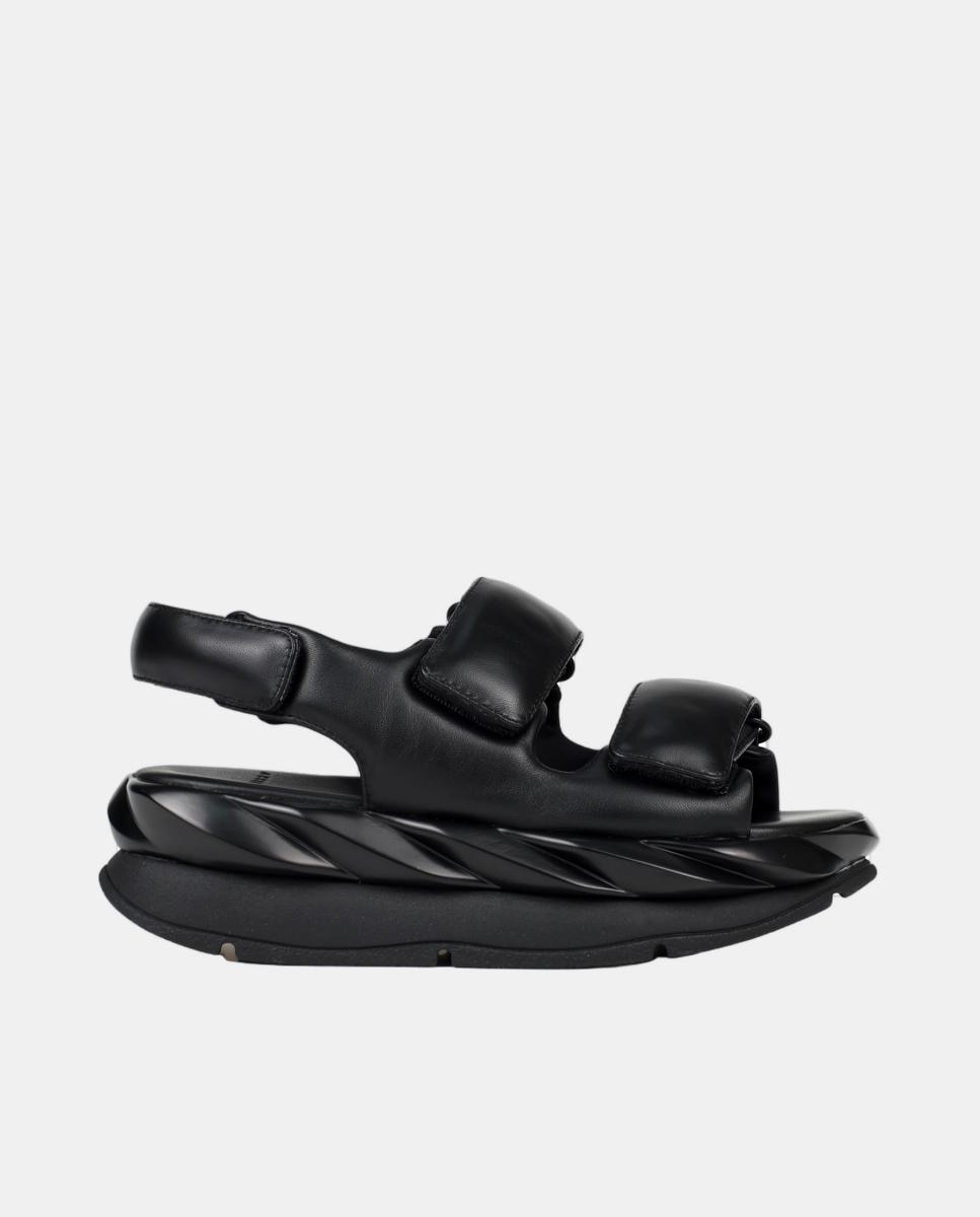 Imagem 0 de Sandálias em Pele com Plataforma e 2 Fechos de Velcro