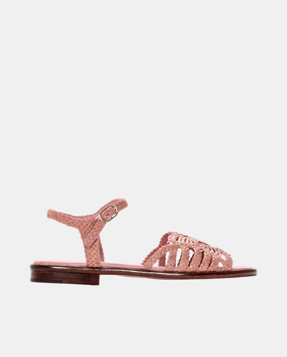 Imagem 0 de Sandálias Rasas Tina em Pele Entrançada