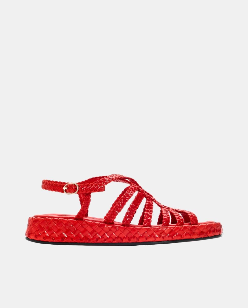 Imagem 0 de Sandálias em Pele Entrançada Malta com Plataforma