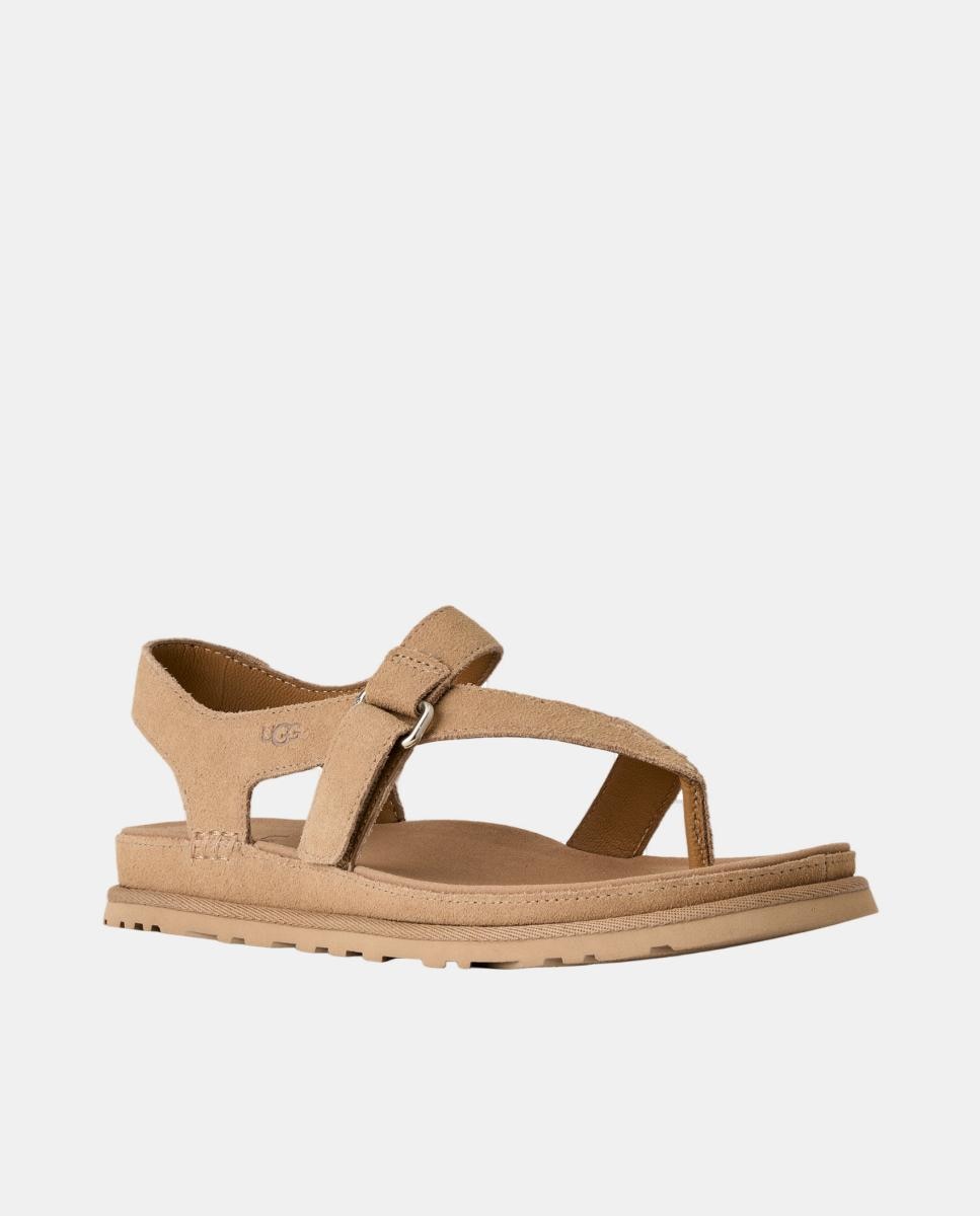 Sandália Rasa Escrava Goldengaze Toe Post Natural-3