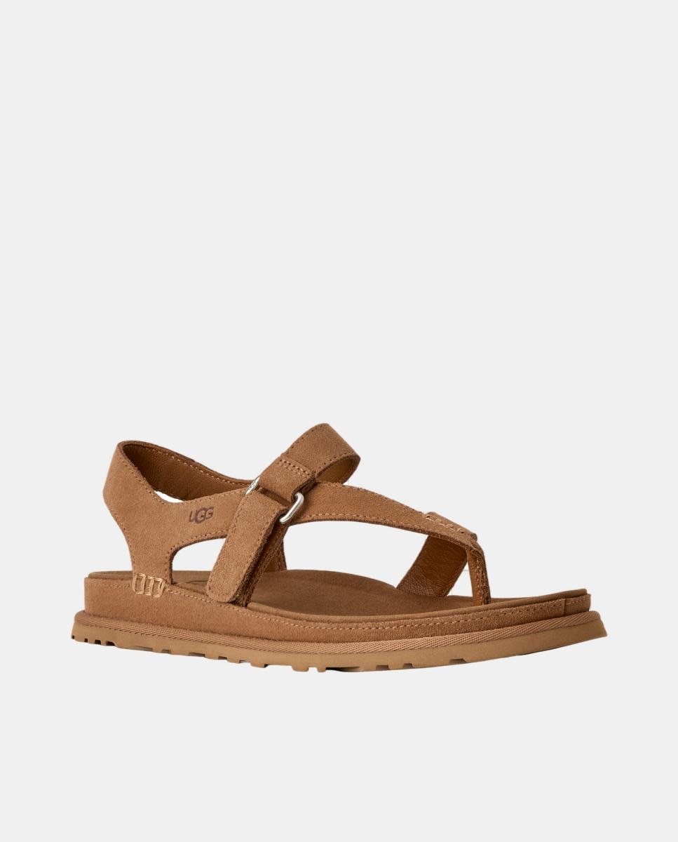 Sandália Rasa Escrava Goldengaze Toe Post Couro-2