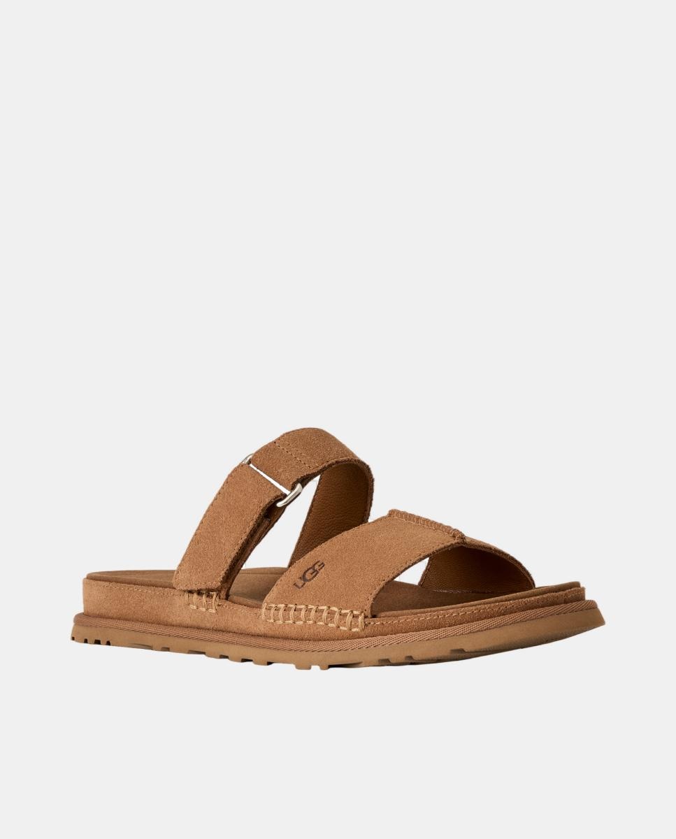 Sandália Rasa Escrava Goldengaze Toe Post Couro-3