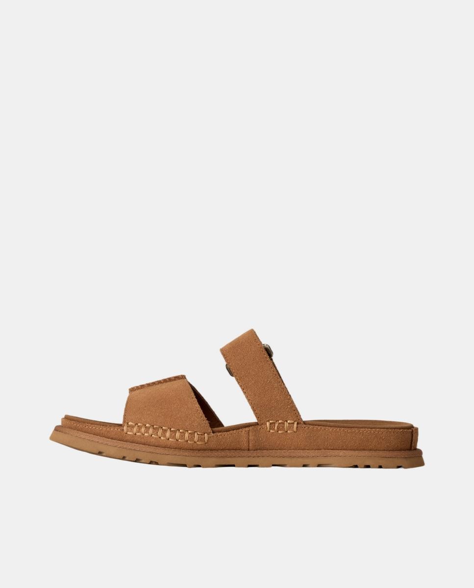 Sandália Rasa Escrava Goldengaze Toe Post Couro-4