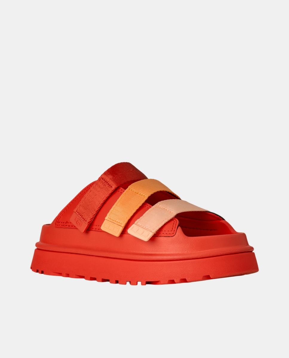 Sandálias Rasas Mules Goldenglow Slide Vermelho Coral-2