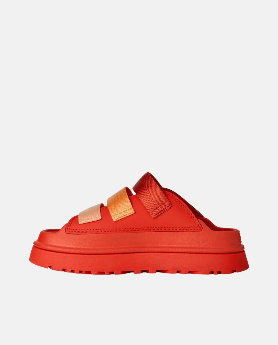 Sandálias Rasas Mules Goldenglow Slide Vermelho Coral-3