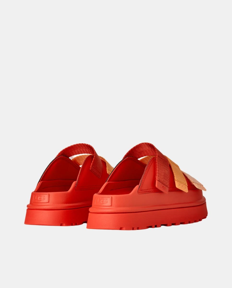 Sandálias Rasas Mules Goldenglow Slide Vermelho Coral-4