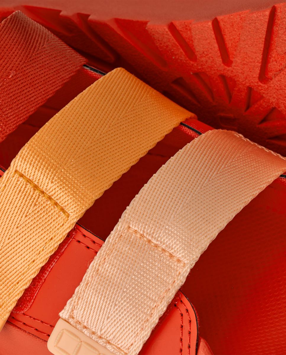 Sandálias Rasas Mules Goldenglow Slide Vermelho Coral-5