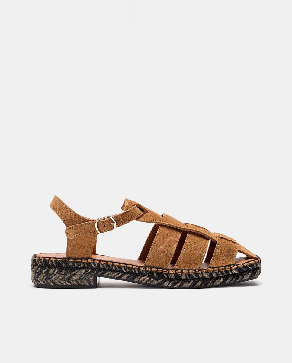 Imagem 0 de Alpercatas Tipo Sandálias em Pele Croute com Sola Bicolor