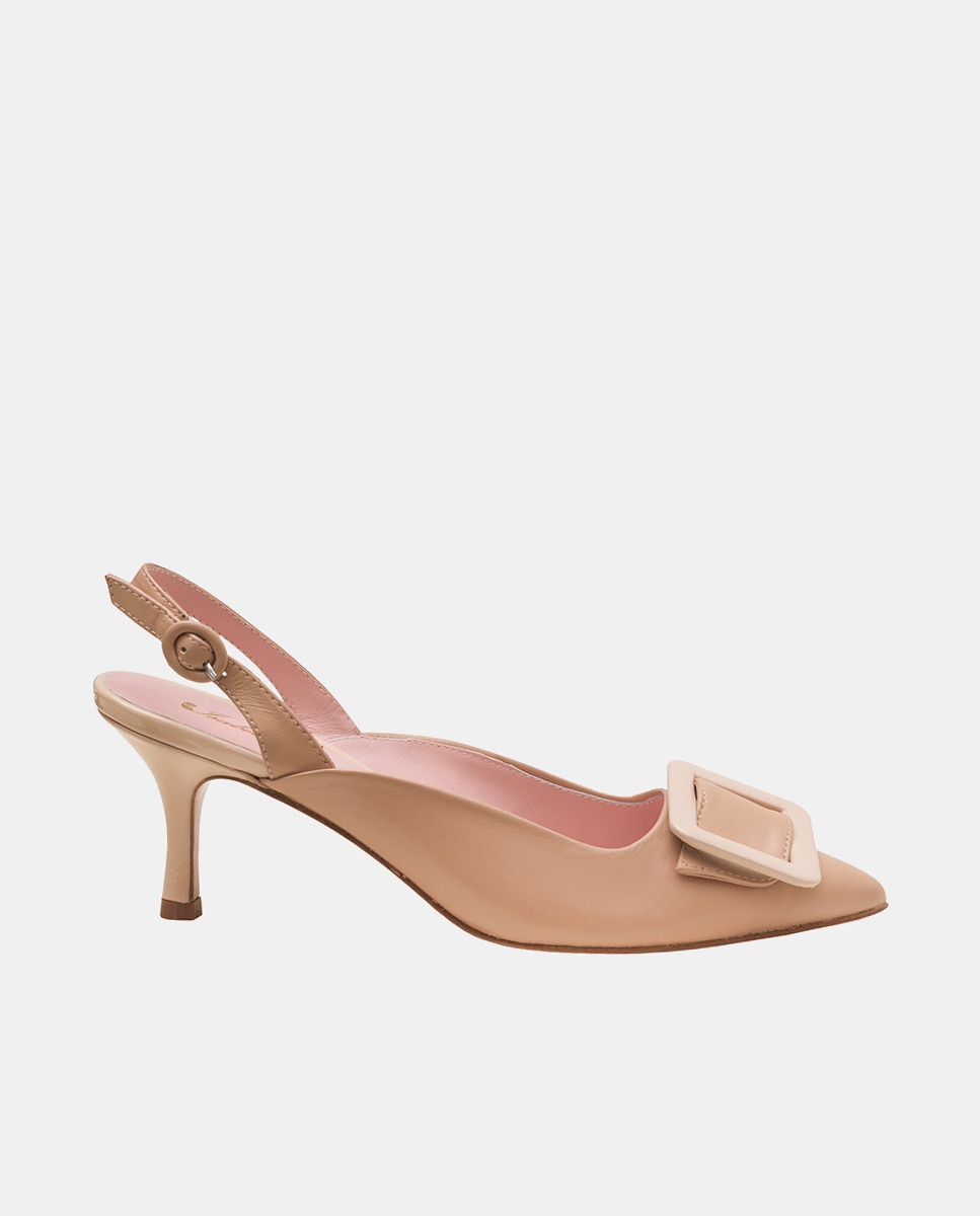 Imagem 0 de Carrie Dusty Nude Patent-Leather Sling Back 5.5