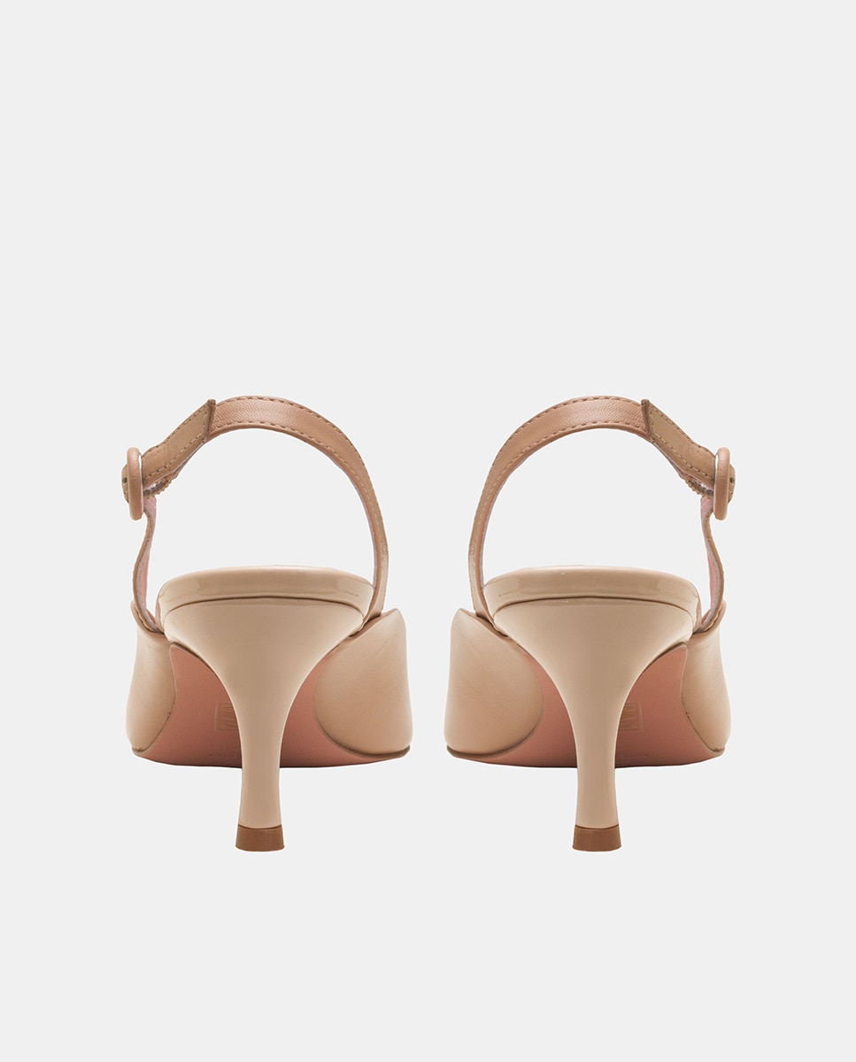 Carrie Dusty Nude Patent-Leather Sling Back 5.5 Natural-2