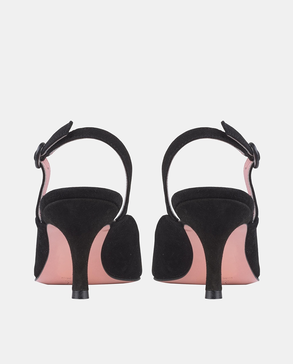 Carrie Dusty Nude Patent-Leather Sling Back 5.5 Preto-2
