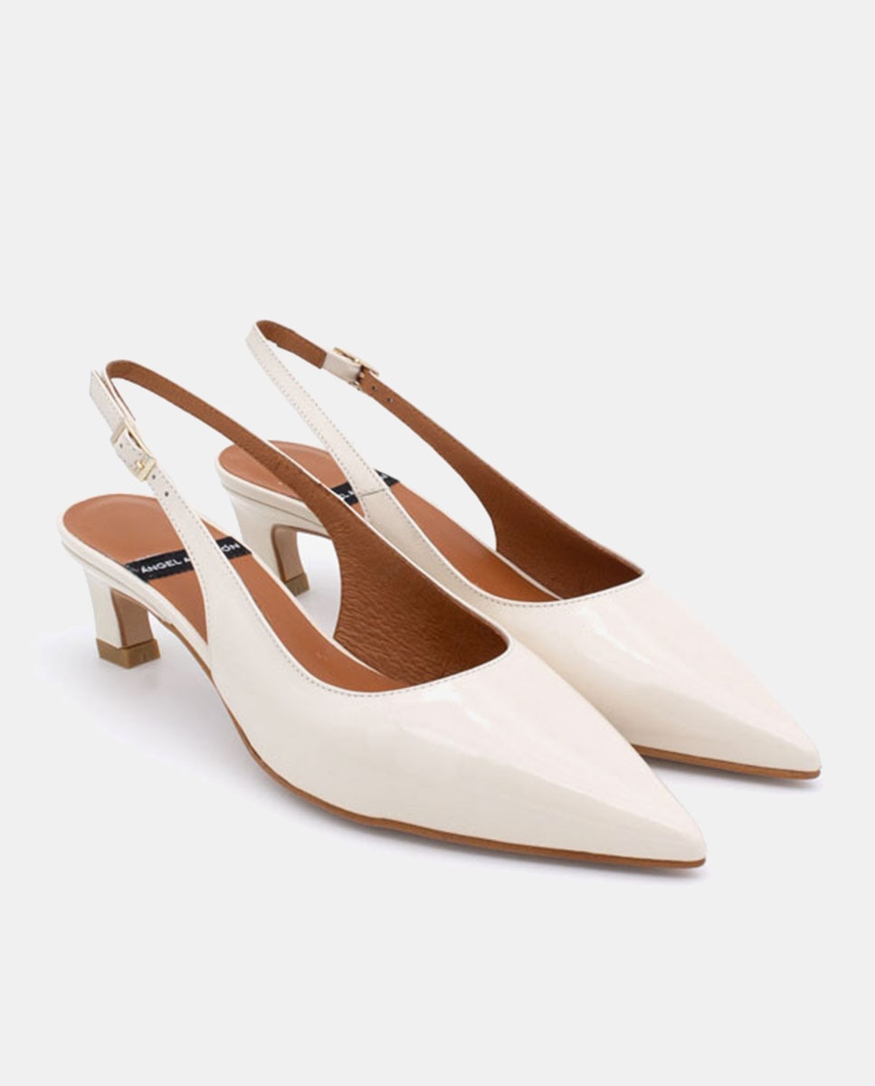 Sapatos de Salto Branco-marfim-2