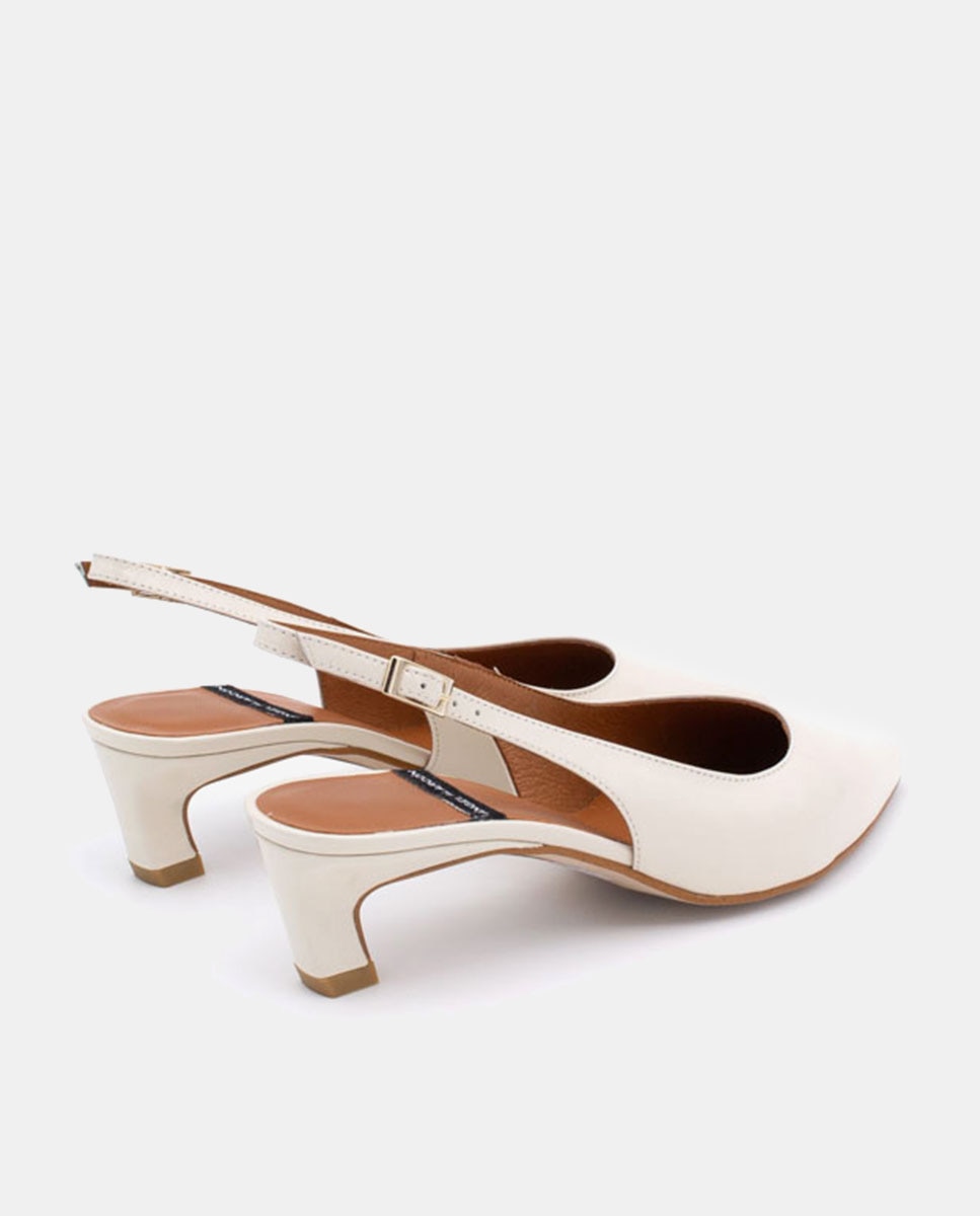 Sapatos de Salto Branco-marfim-3