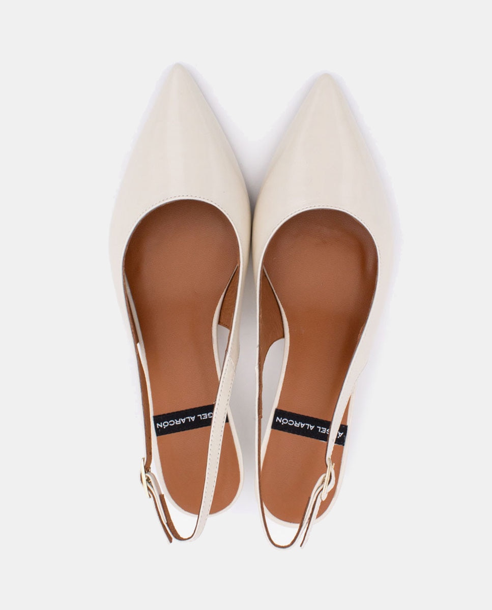 Sapatos de Salto Branco-marfim-4