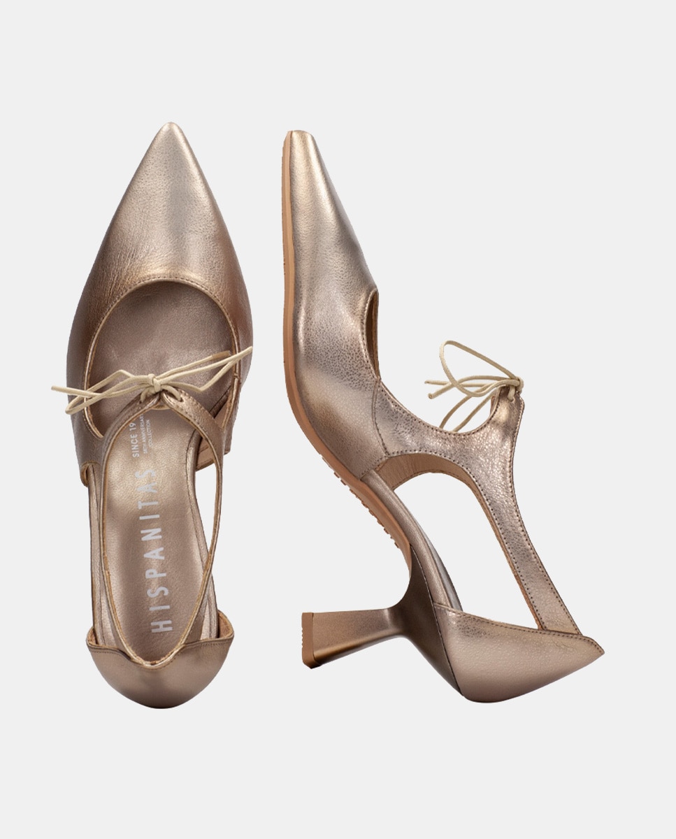 Zapatos mujer de tacón angelito - Hispanitas - Plata Plata-4