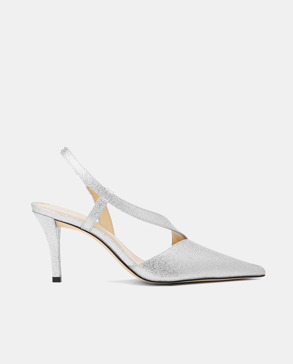 Sapatos de Salto Jaida Tipo Mules Prata-1
