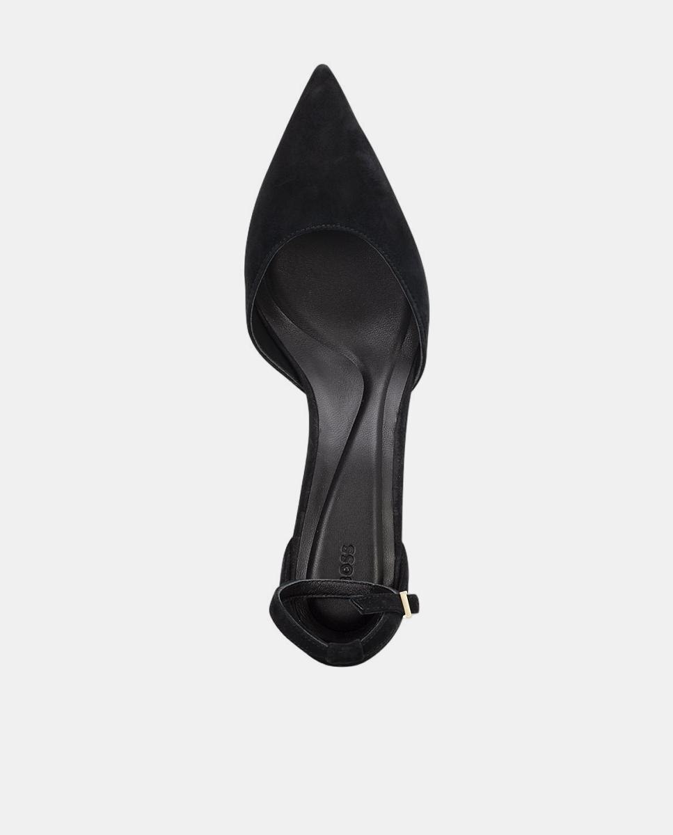 Sapatos de Salto em Camurça com Fecho de Pulseira Preto-2