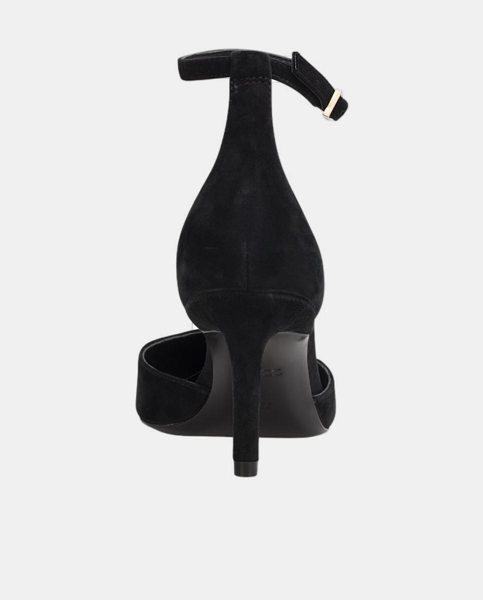 Sapatos de Salto em Camurça com Fecho de Pulseira Preto-3
