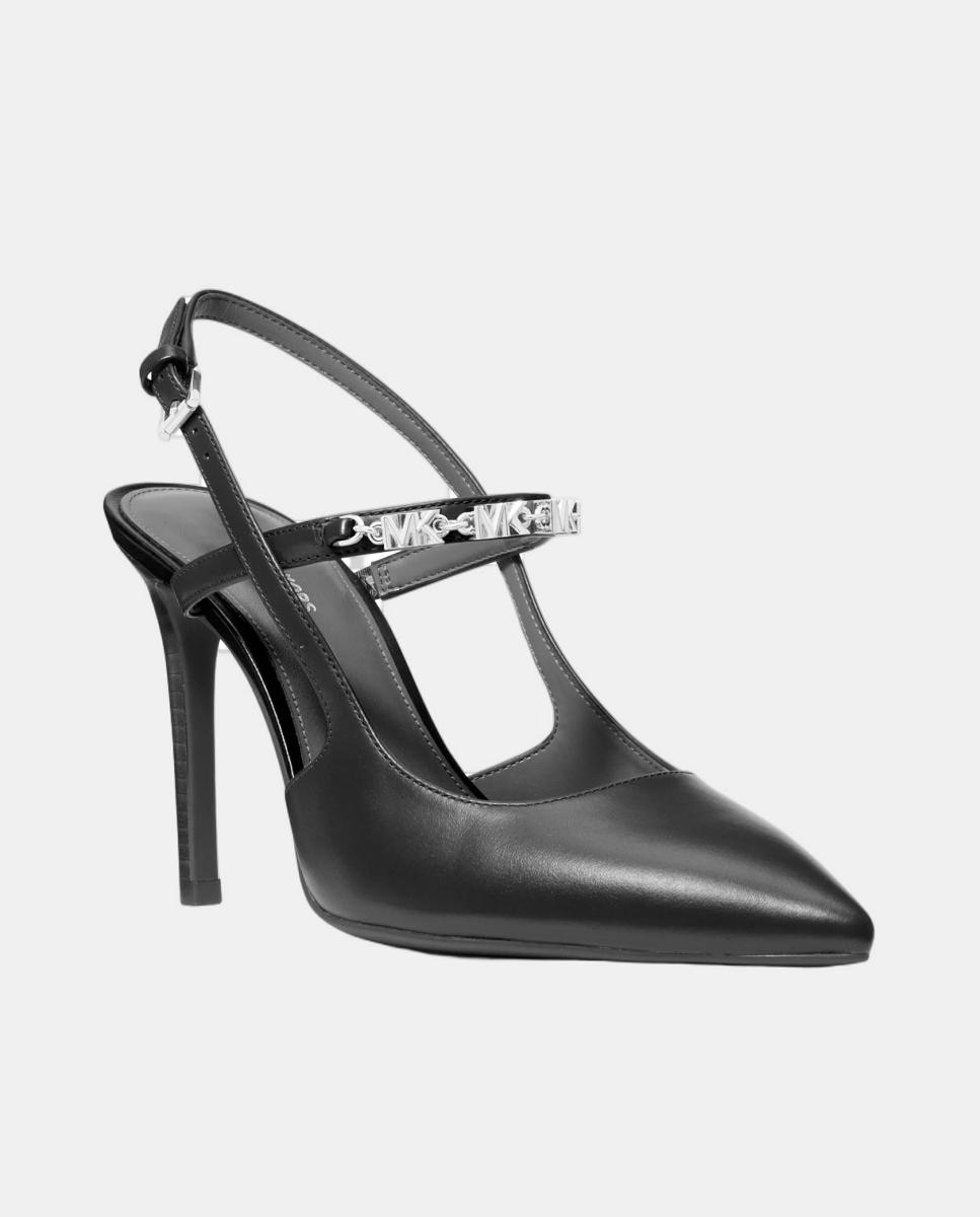 Sapatos Slingback Dina em Pele Preto-2