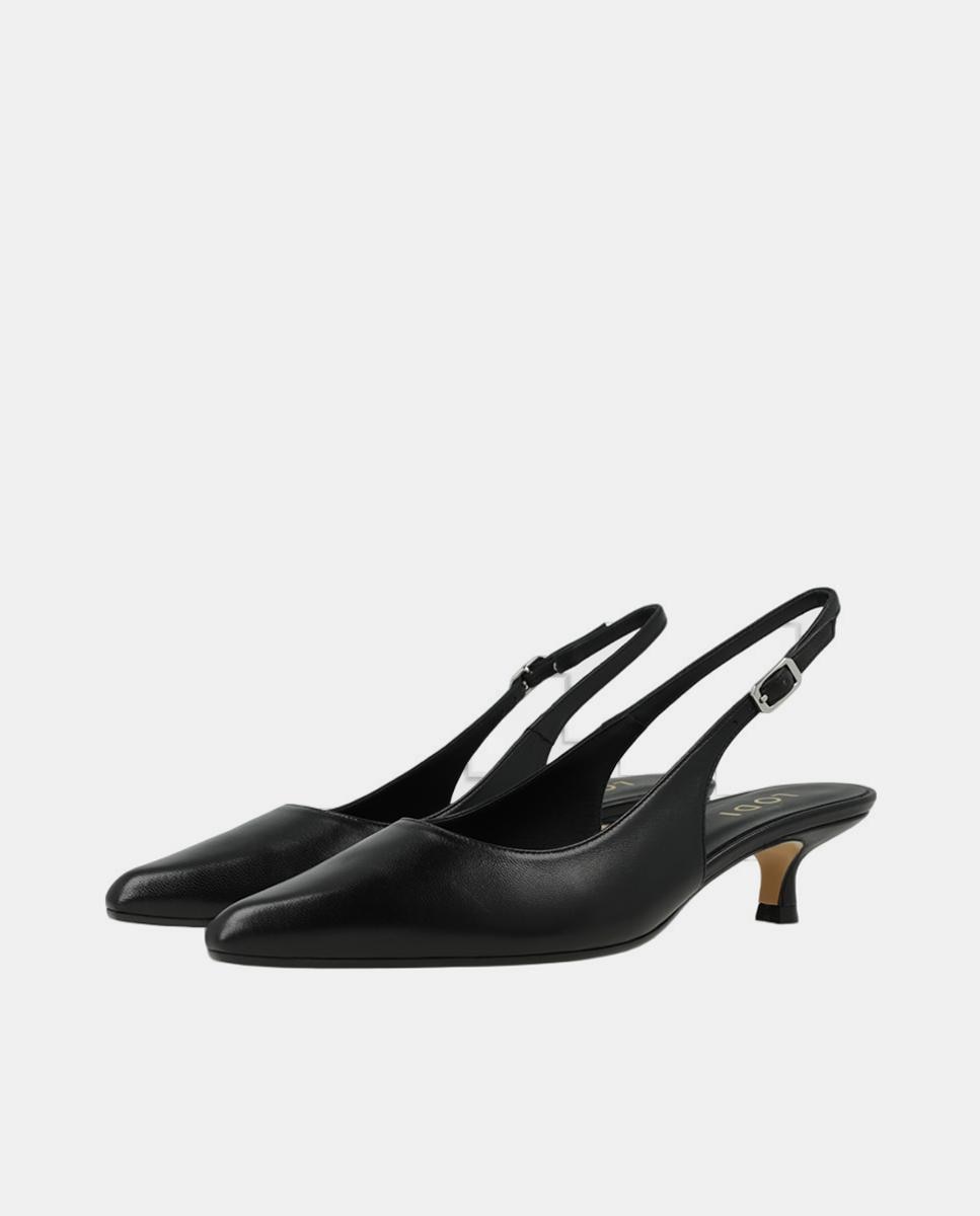 Sapatos em Pele - Nude Preto-2