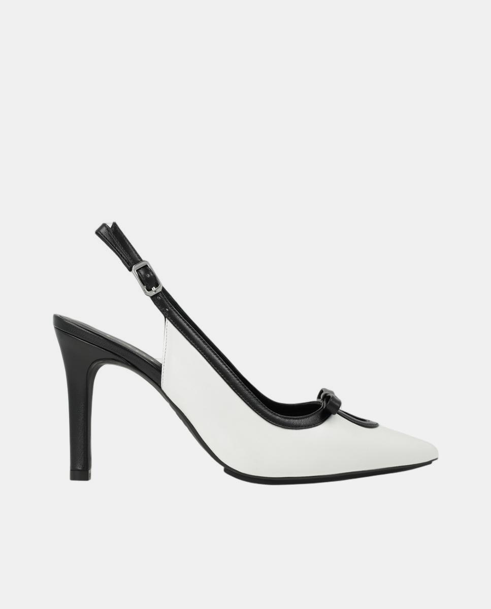 Lodi - Zapatos de salón destalonados de mujer en piel combinada con tacón.