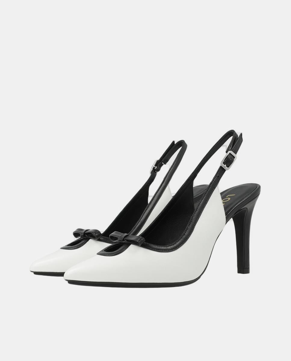 Zapatos mujer piel bicolor blanco negro | Contraste LODI - Blanco Blanco-2