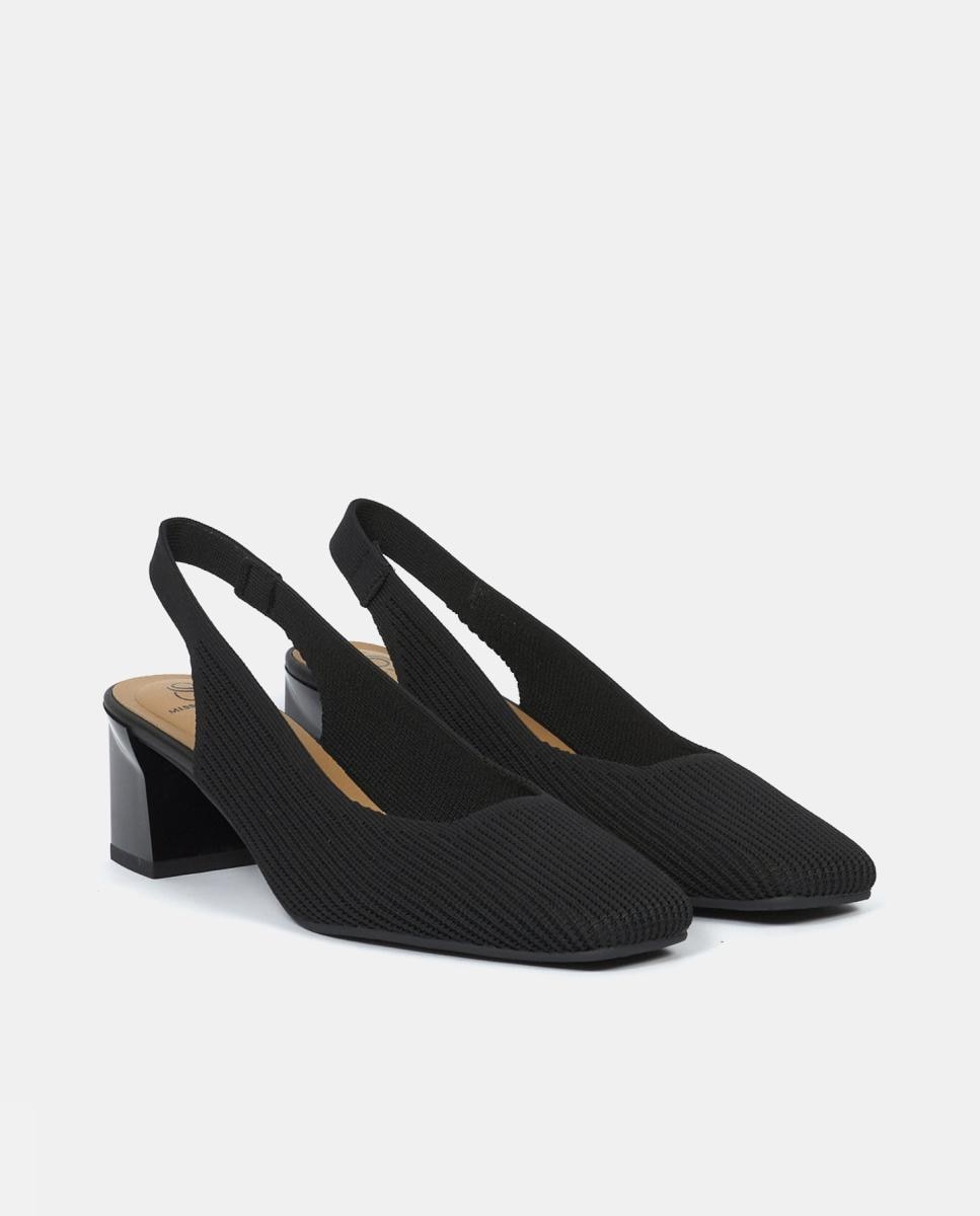 Sapatos de Salto Descobertos Preto mate-2
