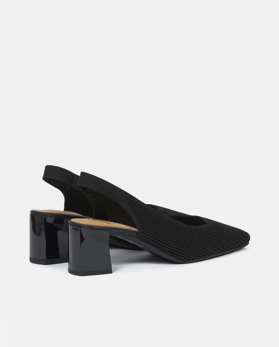 Sapatos de Salto Descobertos Preto mate-3
