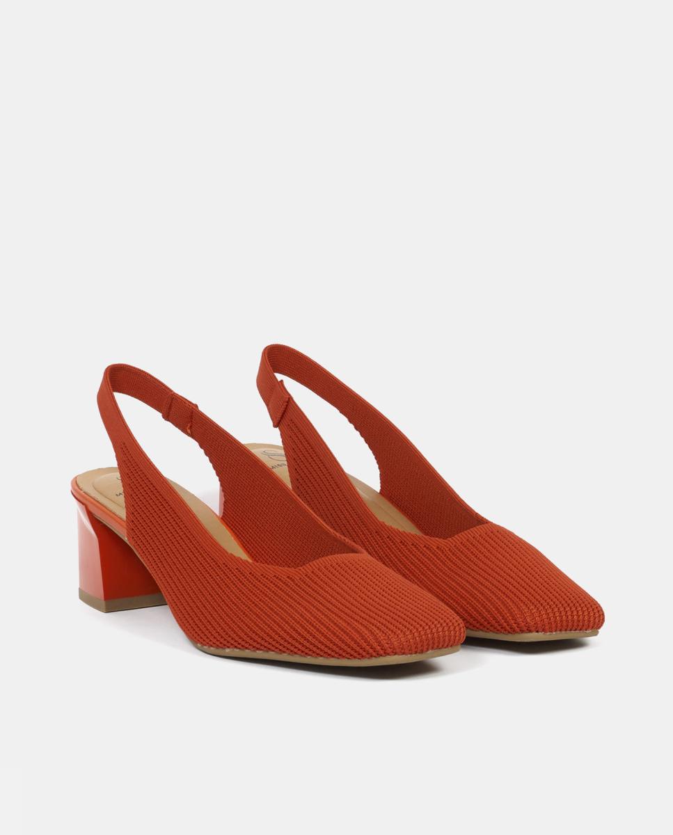 Sapatos de Salto Descobertos Vermelho-claro-2