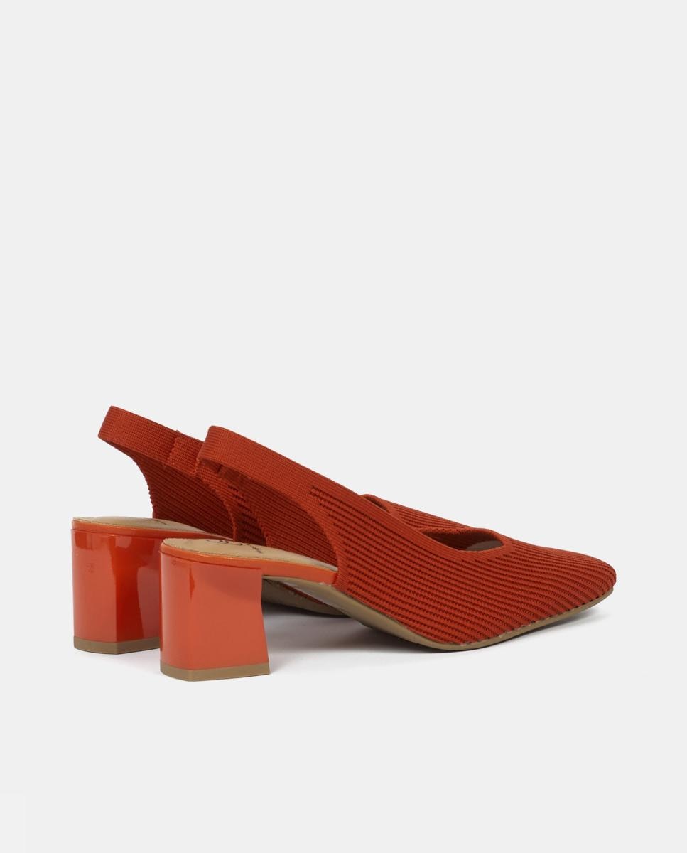 Sapatos de Salto Descobertos Vermelho-claro-3