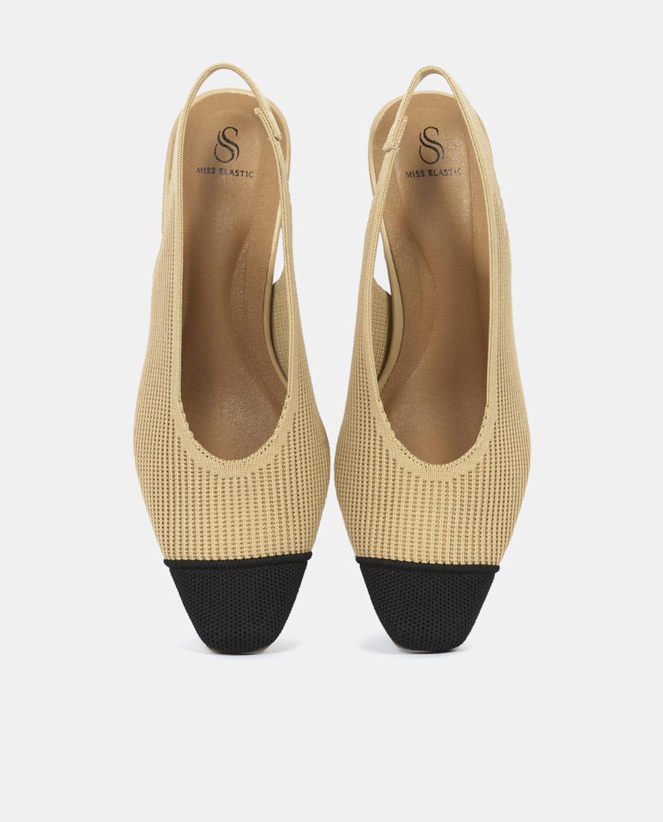 Sapatos de Salto Oco Alto Bicolor Castanho-claro-4
