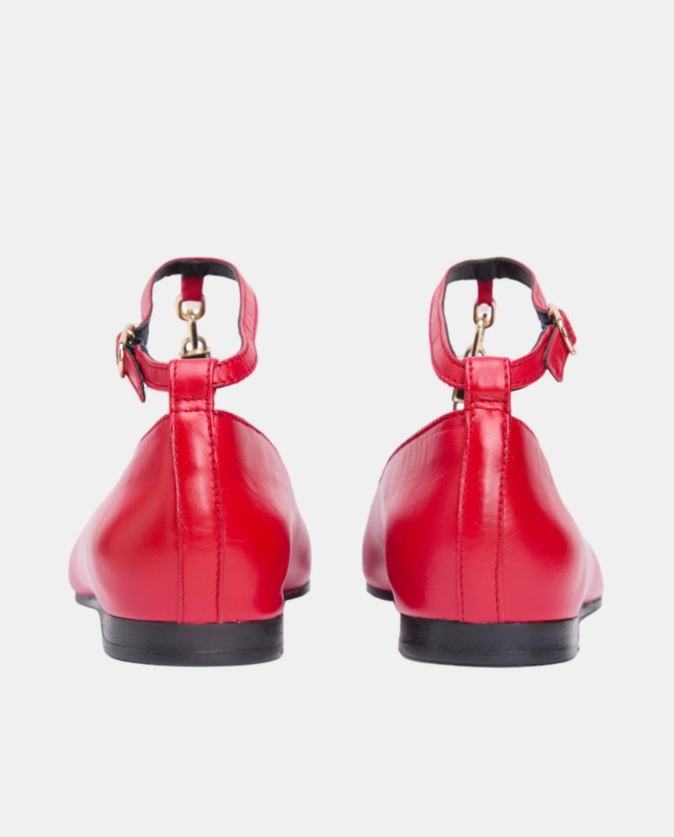 Sabrinas em Pele com Corrente Vermelho-4