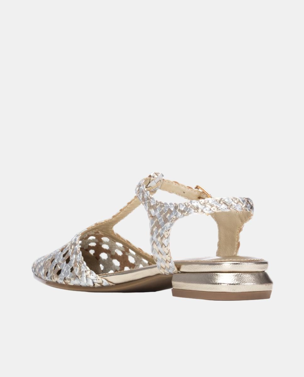 Sapatos em Pele Ouro-3