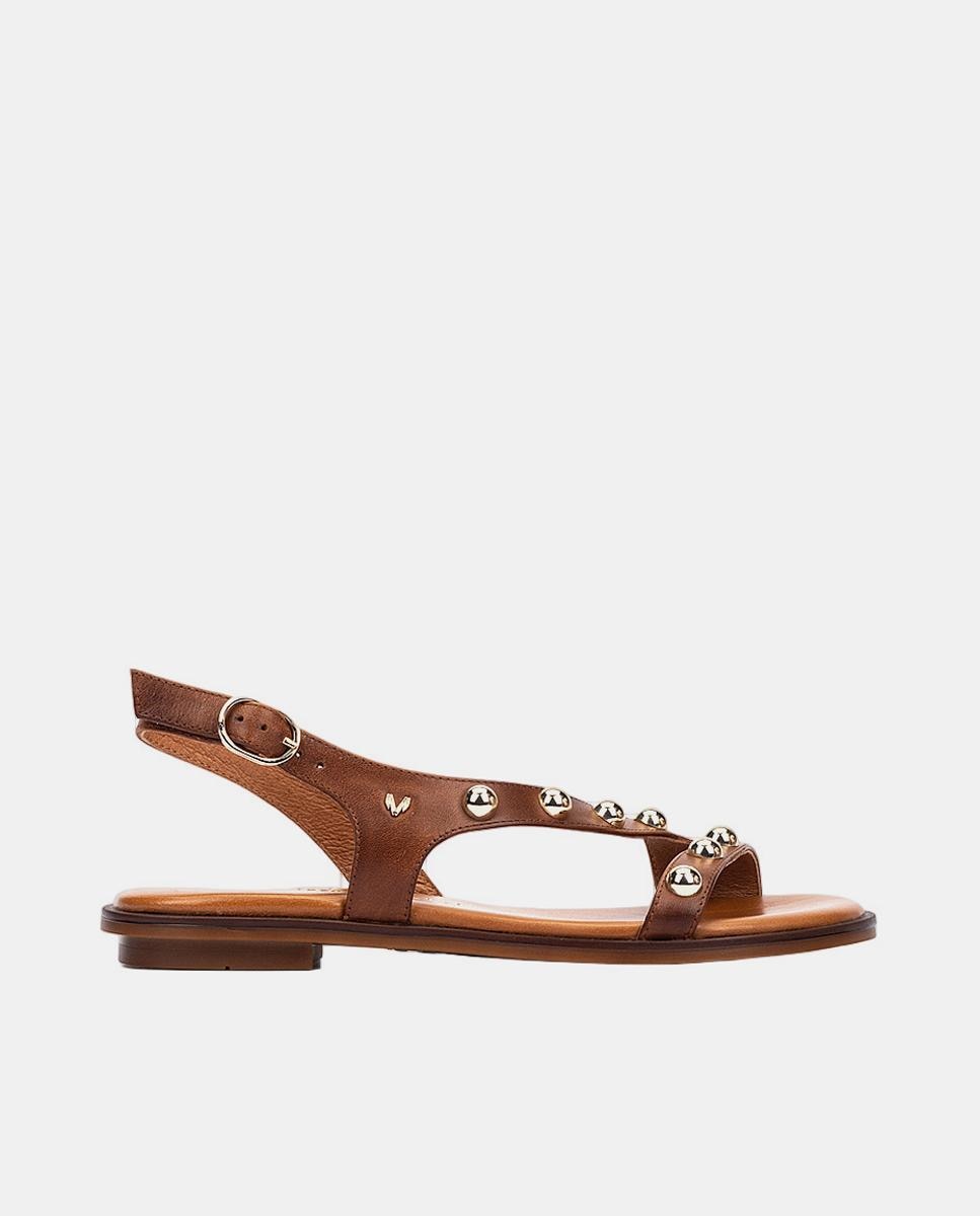 Imagem 0 de Sandálias Rasas em Pele