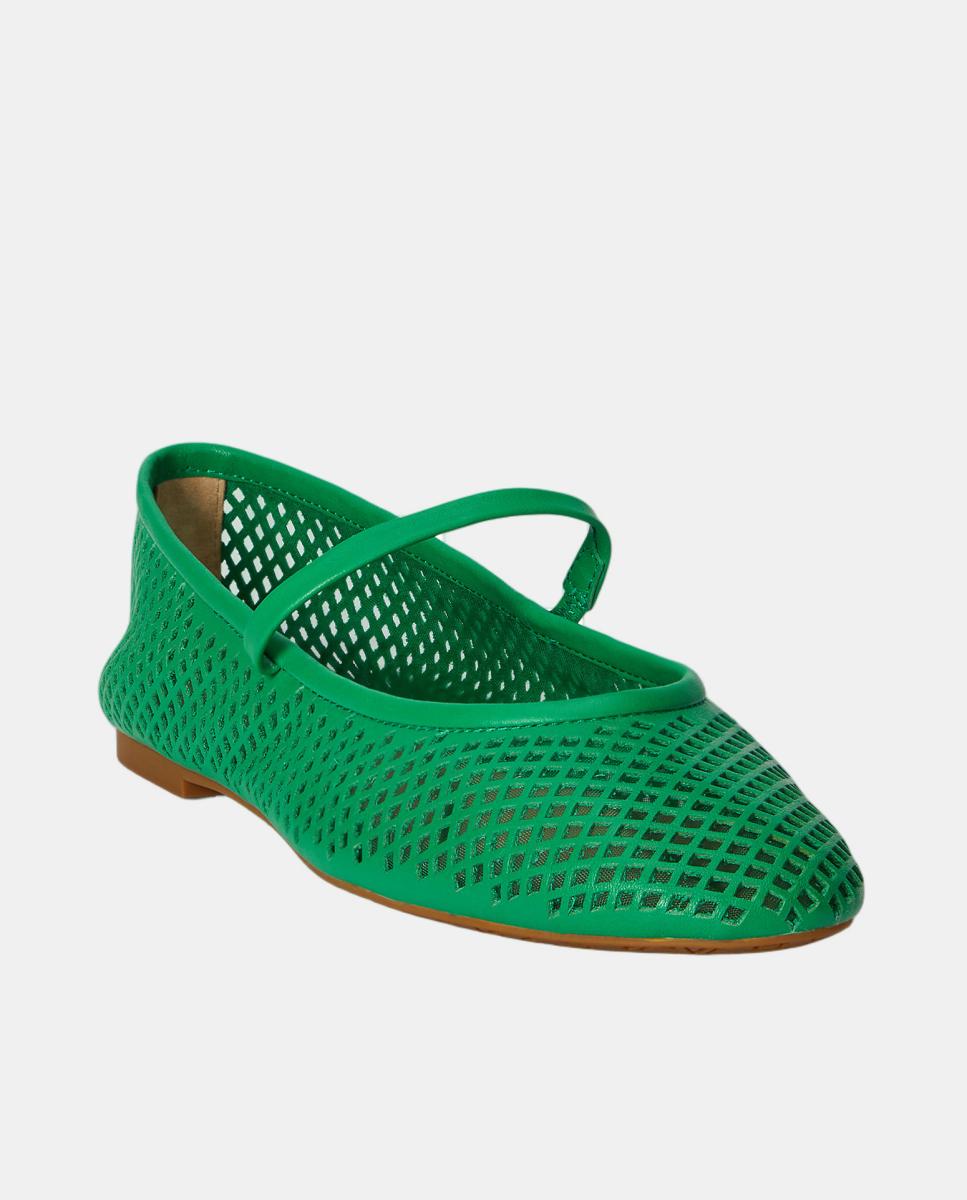 Sapatos de Presilha Jayna em Pele Esmeralda-2